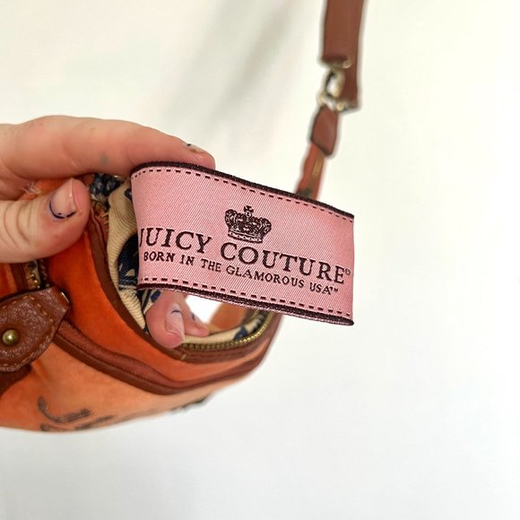Adorable Vintage Juicy Couture Large Clutch Style Velour Bag - Picture 6 of 7